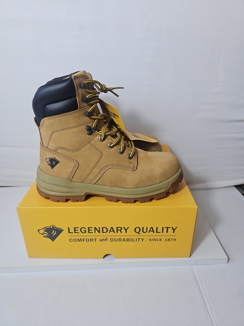 NWT Herman Survivors Grizzly Steel Toe Work Boots Men’s Size 8W Wheat Leather